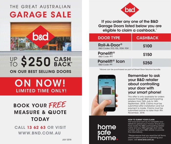 B&D Great Australian Garage Door Sale